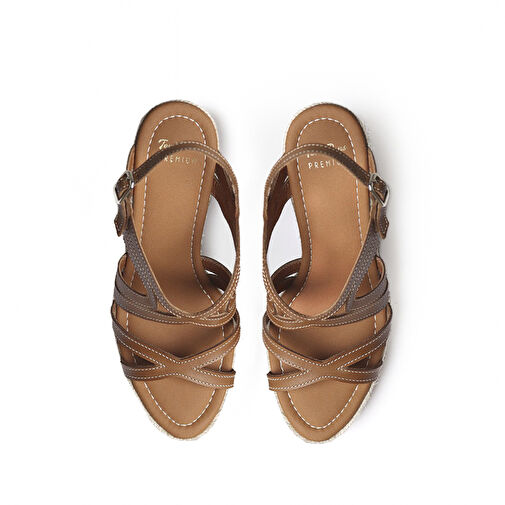 Toni Pons Camel Kadın Deri Sandalet 1TONW2023169 - Görsel 4