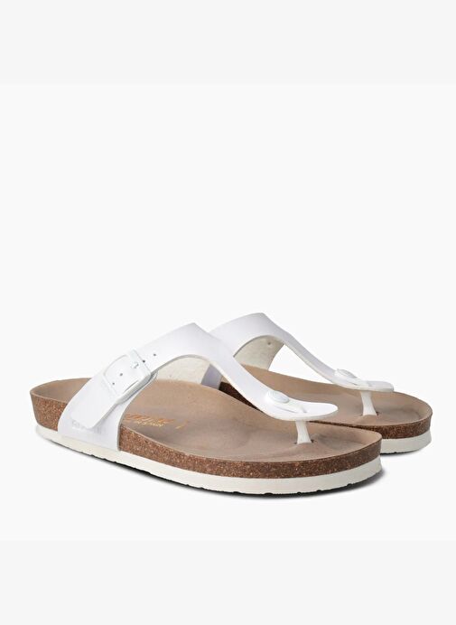 Kadın Terlik ROSAS G104386 Genuins Vegan White - Görsel 3