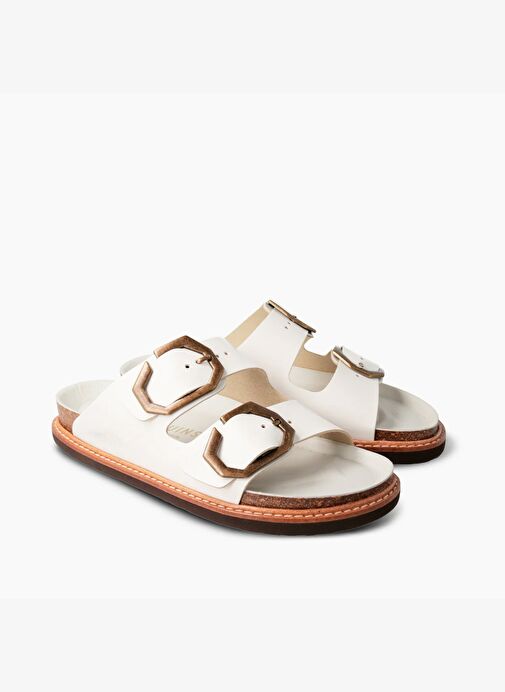 Kadın Terlik GALIA G104865 Genuins Leather White - Görsel 4