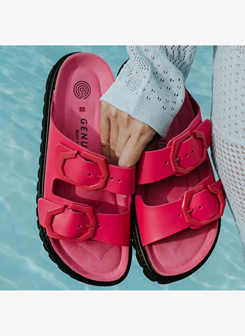 Kadın Terlik GALIA G104836 Genuins Leather Fuchsia - Görsel 7