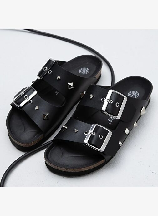 Kadın Terlik HONOLULU GUIZA G105589 Genuins Vegan Black - Görsel 3