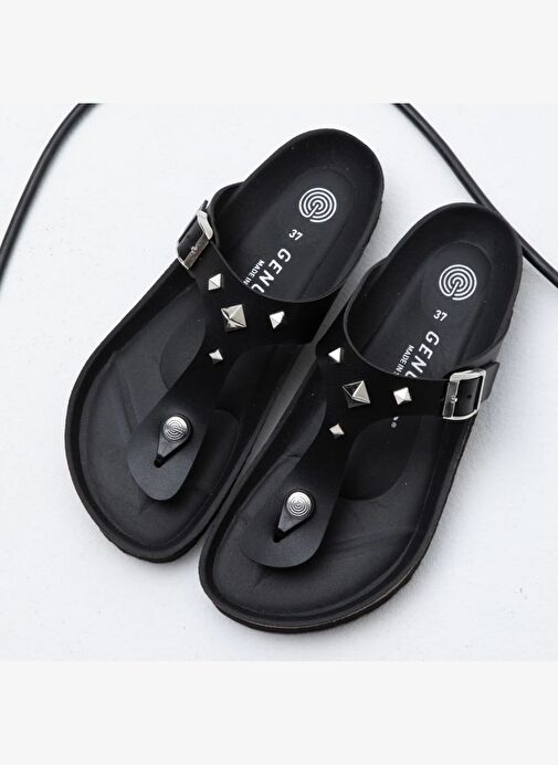 Kadın Terlik ROASTAD GUIZA G105613 Genuins Vegan Black - Görsel 3