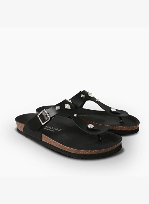 Kadın Terlik ROASTAD GUIZA G105613 Genuins Vegan Black - Görsel 4