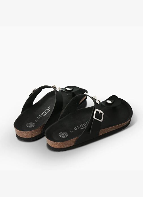 Kadın Terlik ROASTAD GUIZA G105613 Genuins Vegan Black - Görsel 5