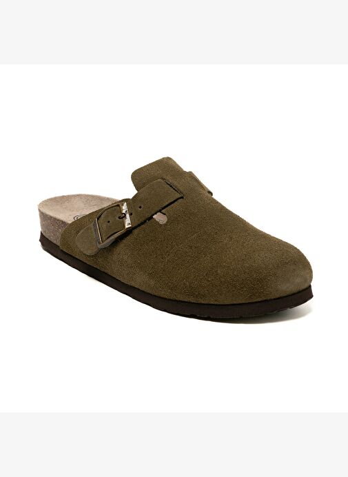 Kadın Terlik RIVA G105944 Genuins Velour Kaki - Görsel 3