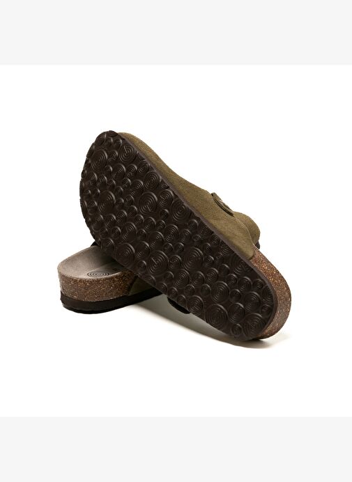 Kadın Terlik RIVA G105944 Genuins Velour Kaki - Görsel 7