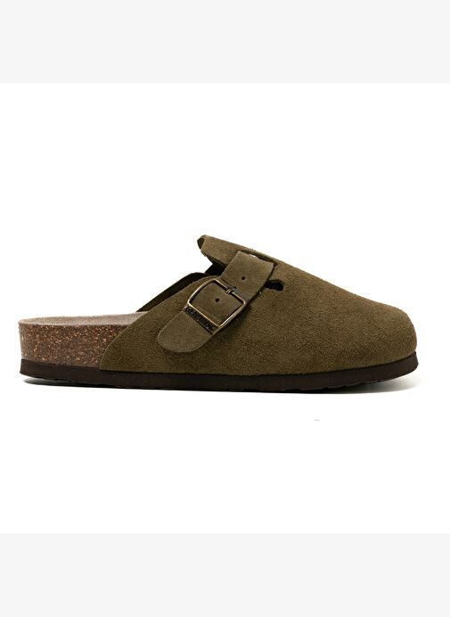 Kadın Terlik RIVA G105944 Genuins Velour Kaki - Görsel 2