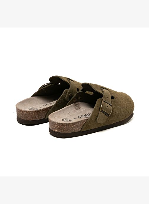 Kadın Terlik RIVA G105944 Genuins Velour Kaki - Görsel 6