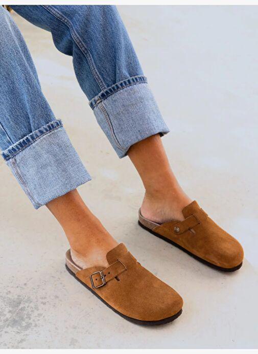 Kadın Terlik RIVA G105937 Genuins Velour Mandorla - Görsel 6