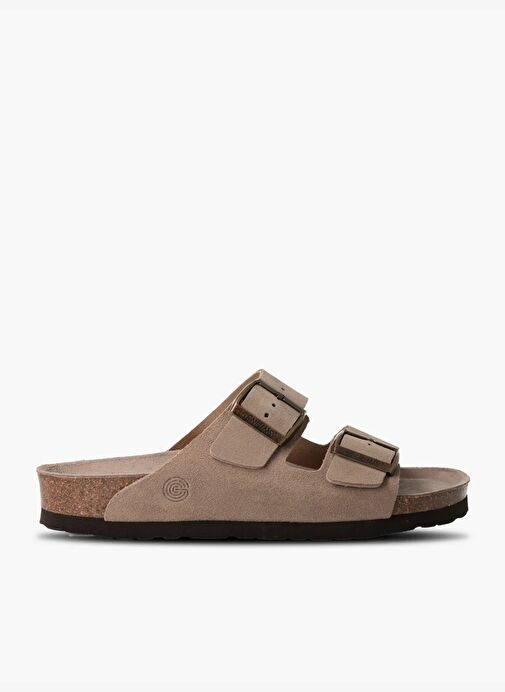 Erkek Terlik HAWAII G106000 Genuins Velour Taupe - Görsel 2