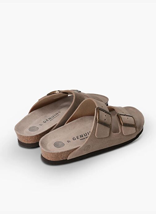 Erkek Terlik HAWAII G106000 Genuins Velour Taupe - Görsel 5