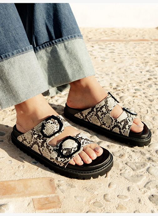 Kadın Terlik GALIA G106281 Genuins Vegan Snake Sand - Görsel 4