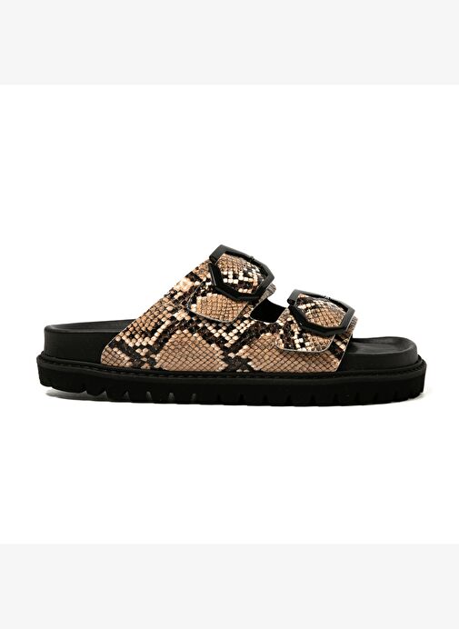 Kadın Terlik GALIA G106282 Genuins Vegan Snake Camel - Görsel 2