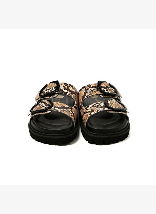 Kadın Terlik GALIA G106282 Genuins Vegan Snake Camel - Görsel 5