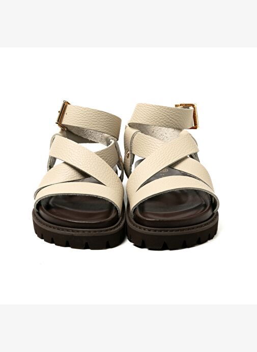 Kadın Terlik ZAHA EMBOSSED G106323 Genuins Leather Chalk - Görsel 5