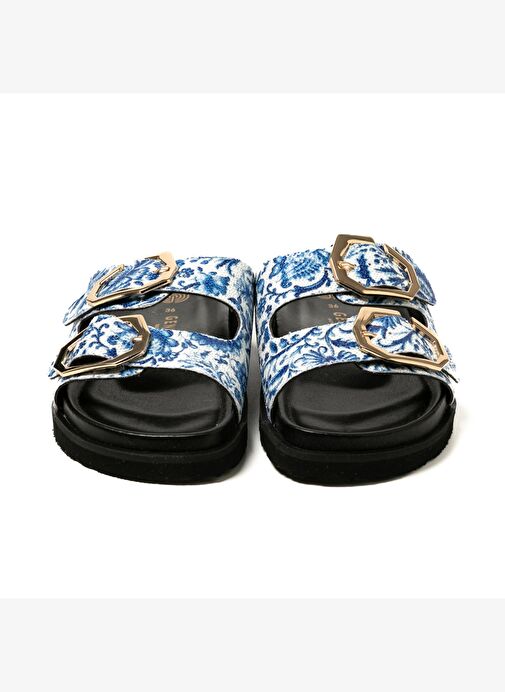 Kadın Terlik GALIA G106358 Genuins Vegan Tile Blue - Görsel 5