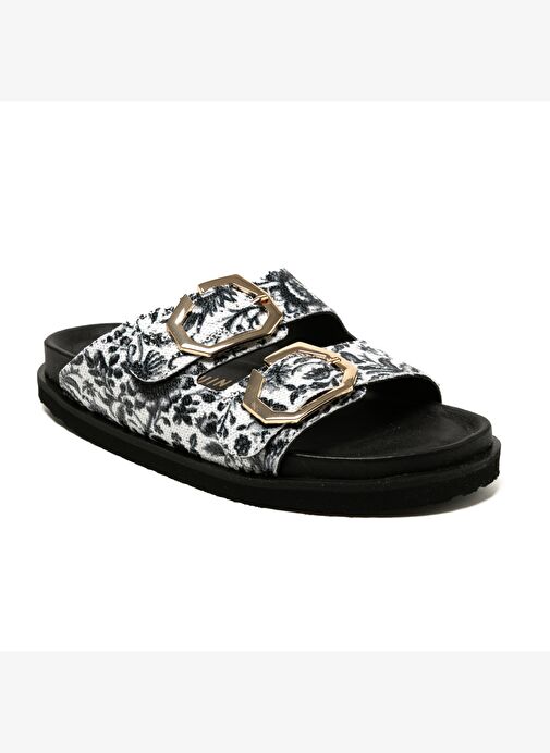 Kadın Terlik GALIA G106360 Genuins Vegan Tile Black - Görsel 3