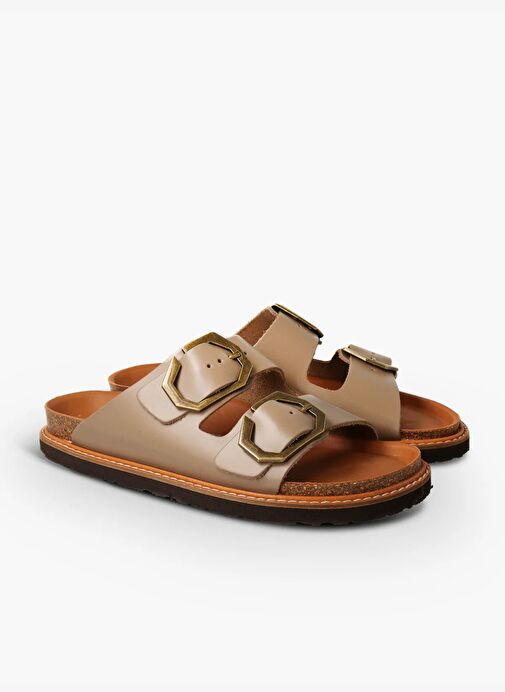 Kadın Terlik GALIA G106269 Genuins Leather Dress Taaupe - Görsel 3