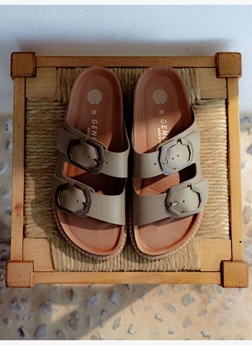 Kadın Terlik GALIA G106269 Genuins Leather Dress Taaupe - Görsel 4