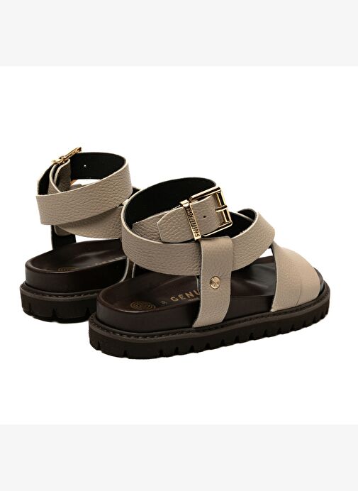 Kadın Terlik ZAHA EMBOSSED G106324 Genuins LeatherTaupe - Görsel 6
