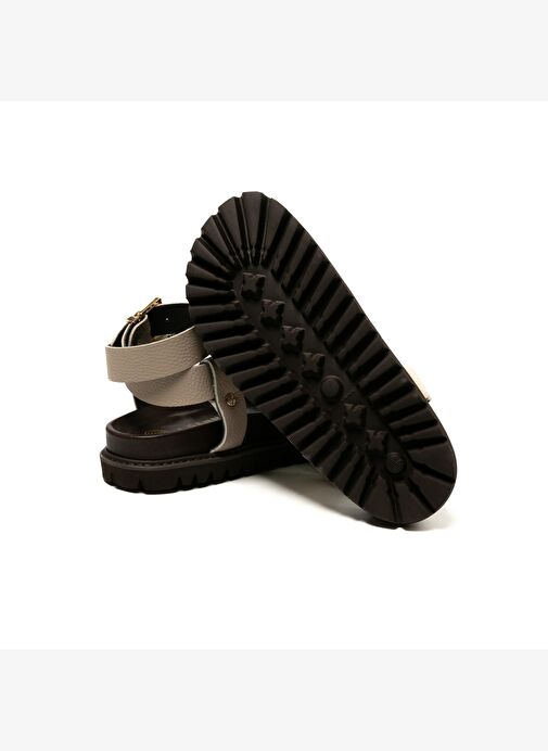 Kadın Terlik ZAHA EMBOSSED G106324 Genuins LeatherTaupe - Görsel 7