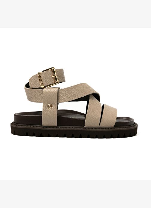 Kadın Terlik ZAHA EMBOSSED G106324 Genuins LeatherTaupe - Görsel 2