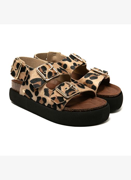 Kadın Terlik FELINA G106330 Genuins Vegan Leopard - Görsel 4