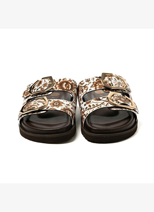 Kadın Terlik GALIA G106359 Genuins Vegan Tile Camel - Görsel 5