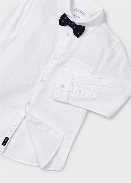 Mayoral Erkek Çocuk Papyonlu Uzun Kol Oxford Gömlek - Görsel 5