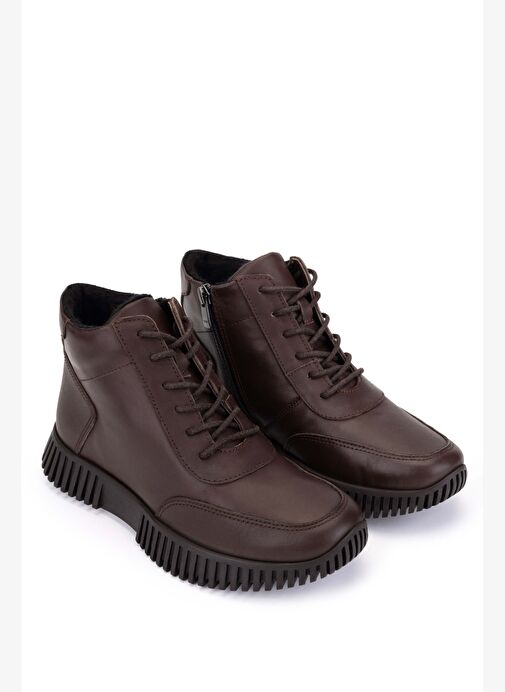 Tamer Tanca Kadın Hakiki Deri Kahverengi Casual Bot - Görsel 3