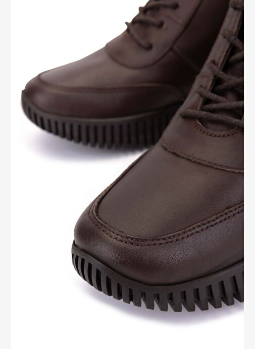 Tamer Tanca Kadın Hakiki Deri Kahverengi Casual Bot - Görsel 5