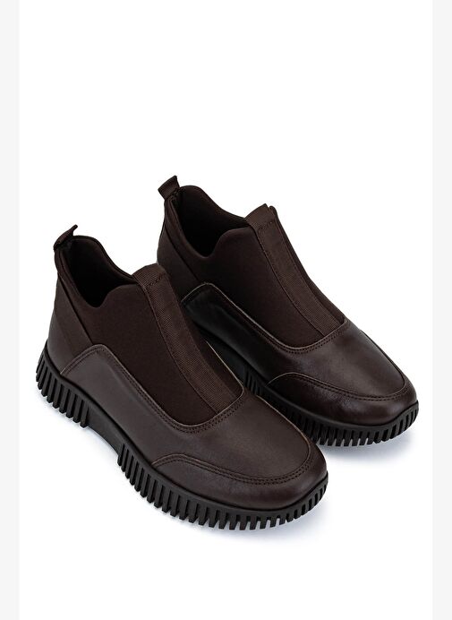 Tamer Tanca Kadın Hakiki Deri Kahverengi Casual Bot - Görsel 3