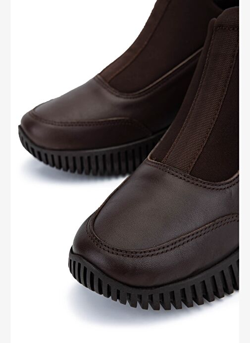 Tamer Tanca Kadın Hakiki Deri Kahverengi Casual Bot - Görsel 5