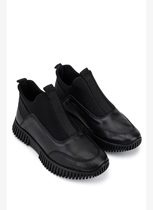 Tamer Tanca Kadın Hakiki Deri Siyah Casual Bot - Görsel 3