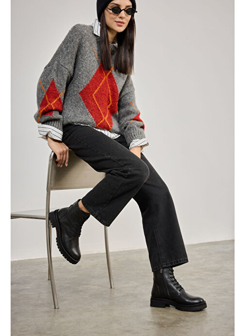 Ziya, Kadın Hakiki Deri Bot 143359Z305 Siyah - Görsel 3