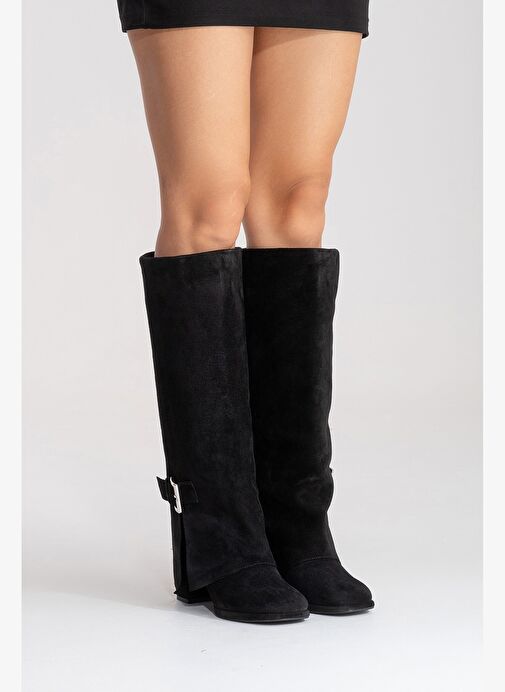 Luvi Shoes Luvi Shoes Belirsiz LOJO Siyah Süet Hakiki Deri Tokalı Kadın Kalın Topuklu Çizme Bot | Boyner Belirsiz - 3. görsel
