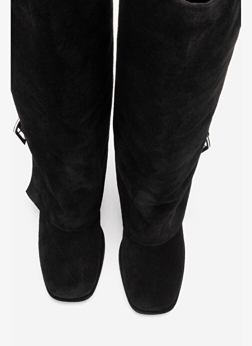 Luvi Shoes Luvi Shoes Belirsiz LOJO Siyah Süet Hakiki Deri Tokalı Kadın Kalın Topuklu Çizme Bot | Boyner Belirsiz - 5. görsel