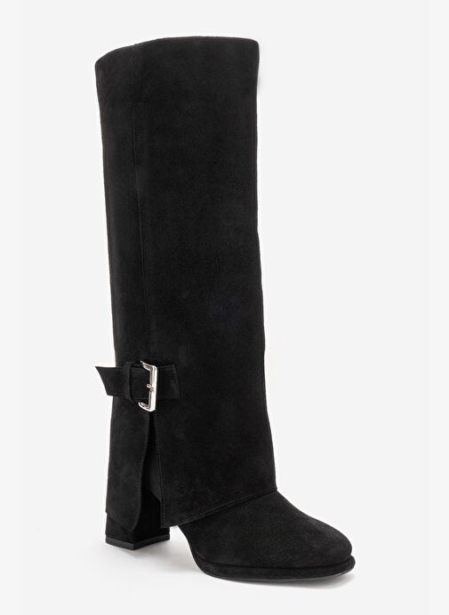 Luvi Shoes Luvi Shoes Belirsiz LOJO Siyah Süet Hakiki Deri Tokalı Kadın Kalın Topuklu Çizme Bot | Boyner Belirsiz - 6. görsel