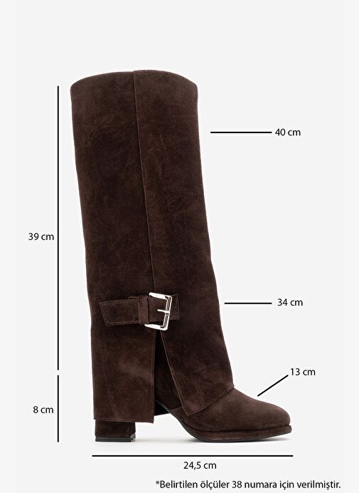 Luvi Shoes Luvi Shoes Belirsiz LOJO Kahverengi Süet Hakiki Deri Tokalı Kadın Kalın Topuklu Çizme Bot | Boyner Belirsiz - 4. görsel