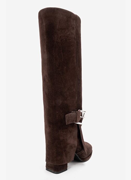 Luvi Shoes Luvi Shoes Belirsiz LOJO Kahverengi Süet Hakiki Deri Tokalı Kadın Kalın Topuklu Çizme Bot | Boyner Belirsiz - 9. görsel