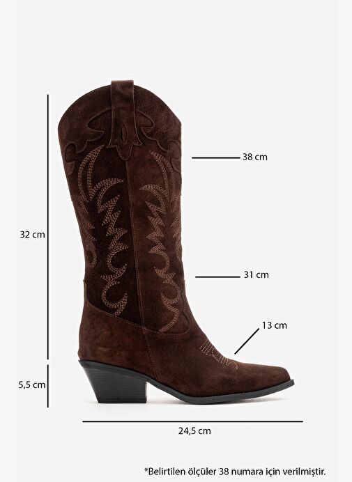Luvi Shoes Luvi Shoes Belirsiz MATIAS Kahverengi Süet Hakiki Deri Kadın Nakışlı Western Çizme Boyner'de! Belirsiz - 4. görsel