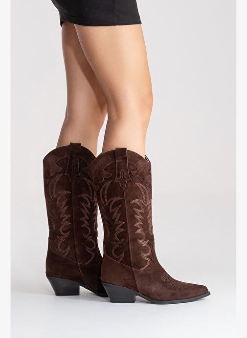 Luvi Shoes Luvi Shoes Belirsiz MATIAS Kahverengi Süet Hakiki Deri Kadın Nakışlı Western Çizme Boyner'de! Belirsiz - 6. görsel