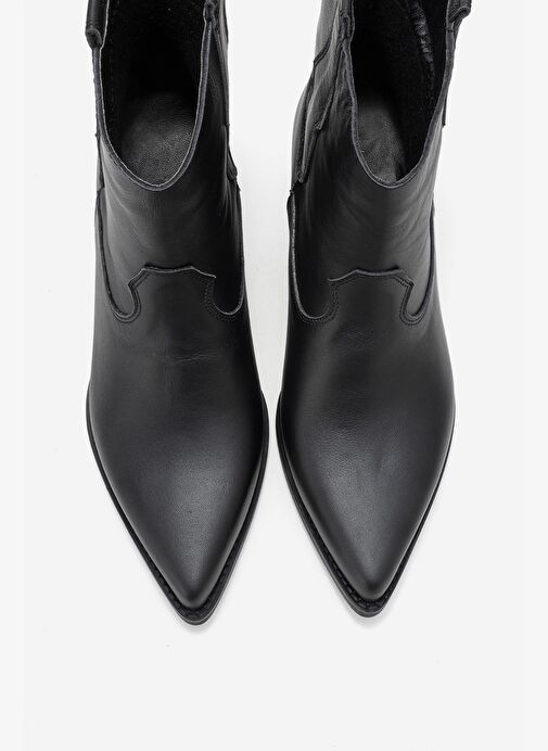 ELIA Siyah Cilt Hakiki Deri Kadın Western Bot - Görsel 3