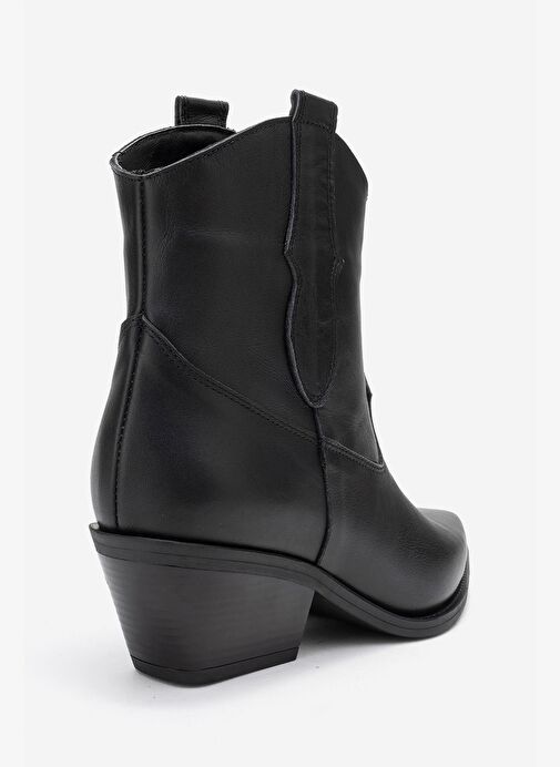 ELIA Siyah Cilt Hakiki Deri Kadın Western Bot - Görsel 6