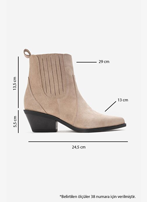 Luvi Shoes Luvi Shoes Belirsiz JULIETA Bej Süet Hakiki Deri Kadın Western Bot Boyner'de! Belirsiz - 7. görsel