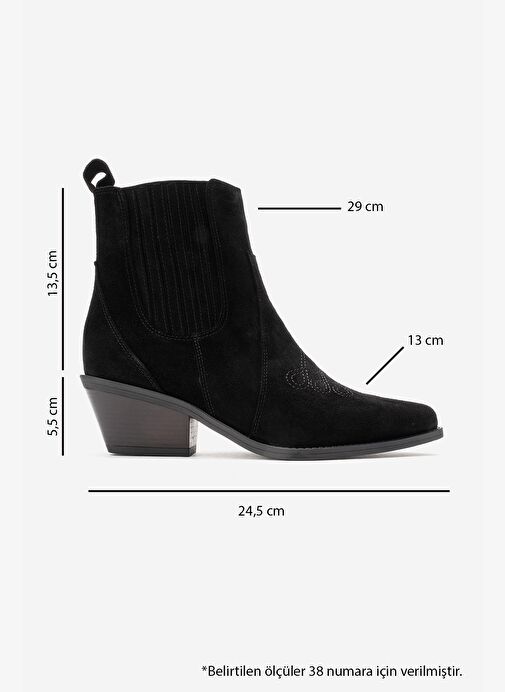 Luvi Shoes Luvi Shoes Belirsiz JULIETA Siyah Süet Hakiki Deri Kadın Western Bot Boyner'de! Belirsiz - 7. görsel