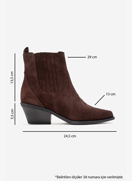 Luvi Shoes Luvi Shoes Belirsiz JULIETA Kahverengi Süet Hakiki Deri Kadın Western Bot Boyner'de! Belirsiz - 7. görsel
