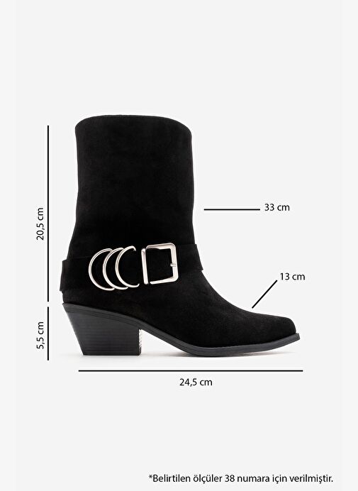 Luvi Shoes Luvi Shoes Belirsiz VELMOR Siyah Süet Hakiki Deri Tokalı Kadın Western Bot Boyner'de! Belirsiz - 4. görsel