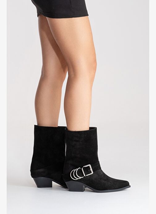 Luvi Shoes Luvi Shoes Belirsiz VELMOR Siyah Süet Hakiki Deri Tokalı Kadın Western Bot Boyner'de! Belirsiz - 6. görsel