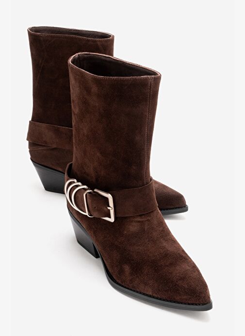 Luvi Shoes Luvi Shoes Belirsiz VELMOR Kahverengi Süet Hakiki Deri Tokalı Kadın Western Bot Boyner'de! Belirsiz - 2. görsel
